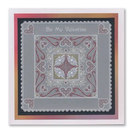 Clarity Stamps Tina's Hearts & Swirls Embroidery Parchlet A6 Square Groovi Plate