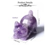 JSDDE Amethyst Crystal Cat Figurine for Cat Lovers Cute Gemstone