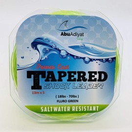 POWER CAST TAPERED SHOCK LEADER (Fluro Green, 18-70lbs)