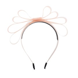 Headband with Tulle Stand Up Bow Headband For Girls Fancy Hairband - - Light Orange