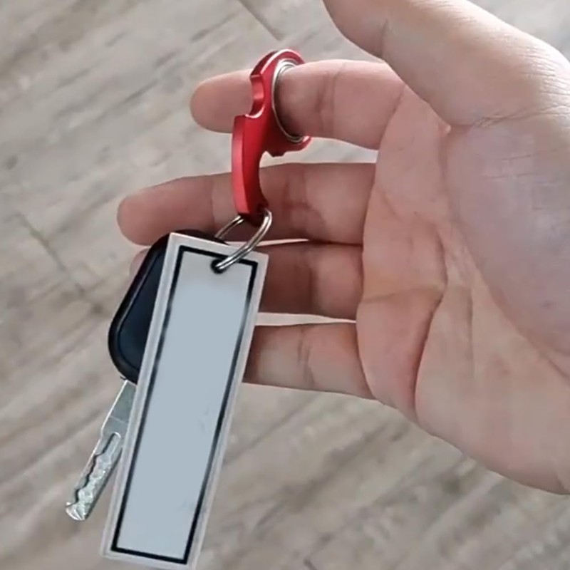 2PCS Finger Keychain Spinners, Aluminum Alloy Keychain Spinner Toy Novelty