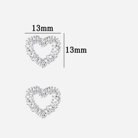 DHZJTSL 925 Sterling Silver Heart Stud Earrings for Women Fashion Stud Hypoallergenic Earrings Jewelry