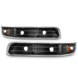 AKKON - For 1999-2002 Silverado 00-06 Tahoe Suburban Black Bumper Parking Turn Signal Lights Left + Right Pair