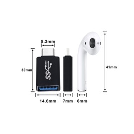 Boobrie USB C Male to USB 3.0 Female Adapter Type C to USB A Female Adapter USB C Male to USB A Female Adapter OTG for MacBook Pro 2019/2018/2017 MacBook Air 2018 Surface Go etc Type-C Devices 2-Pack