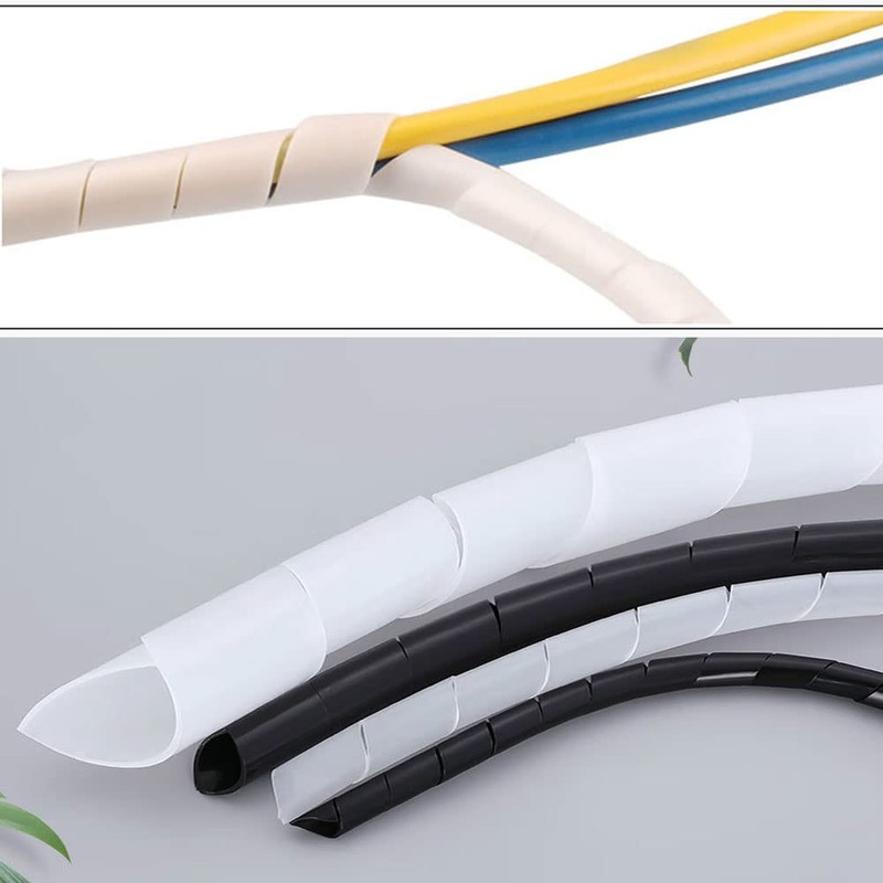 Spiral Cable Wrap -20 Ft 1/2" Cable Management Sleeve Organizer