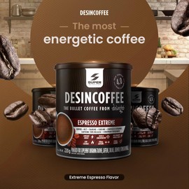 Desincoffee SuperCafé without Sugar, Long-Acting Coffee with Active Ingredients for a Natural Boost, Perfect for Everyday Use - Extreme Espresso Flavour
