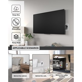 DVFR1W-1 Recessed Electrical/Outlet Box Wall Plate Kit, Single Gang, Recessed Receptacle Outlet Box for TV, Tablet and Household Appliance, Suitable for GFCI Outlet and Standard Outlet, White (1 Pack)