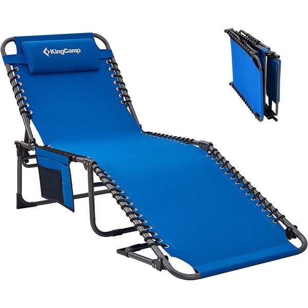KingCamp Lounge Chair, 74.8''x23.2''x14.5, Blue