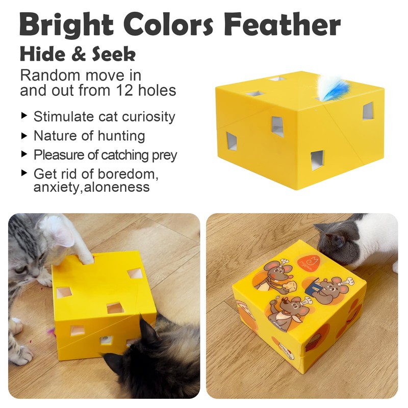 Migipaws Automatic MigiBox Plus Cat Toys 3 n1 Interactive Pounce