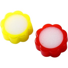 Finger Wet Sponge, 2Pcs Professional Fingertip Moistener Finger Moistener Flower Shape Finger Wet Sponge Cup for Fingers Counting Money Papers Bills Documents