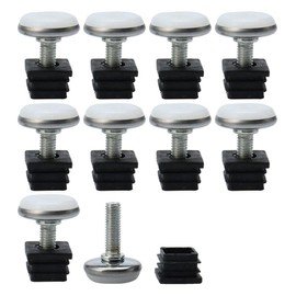 sourcing map Adjustable Feet 20 x 20mm Inserts Furniture Table Glide 10 Sets