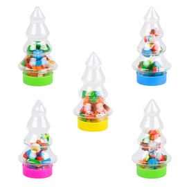 AOVNA 100PCS Christmas Mini Erasers Cute Xmas Eraser with Tress Shape Box Novelty Colorful Eraser for Gift Party Favor Reward