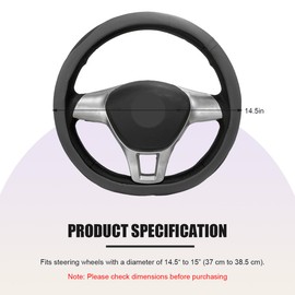 MTRPS Car Steering Wheel Cover, Leather Breathable Ice Silk Auto Wheel Wrap with Anti-Slip Lining, Scratch-Resistant Elastic Protector Fit for 14.5-15 Inch Steering Wheels (Gray)