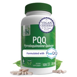 Health Thru Nutrition Health Thru Nutrition Pure PQQ - High Potency PQQ 20mg, 120 Vegan Capsules for Mitochondrial Support, Enhanced Energy, Non-GMO, Soy & Gluten-Free, Clean Label Pyrroloquinoline Quinone Supplement