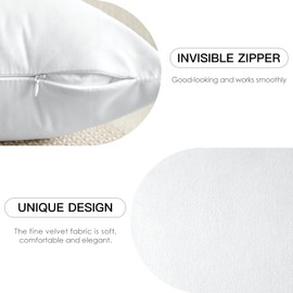 JOTOM Velvet Soft Solid Throw Pillow Case 40x60 cm Decorative Throw Pillow Covers Soft Lumbar Cushion Case Couch Home Decor Cushion Covers for Sofa Bedroom 16x24 Inch Set of 2 (Pure White)