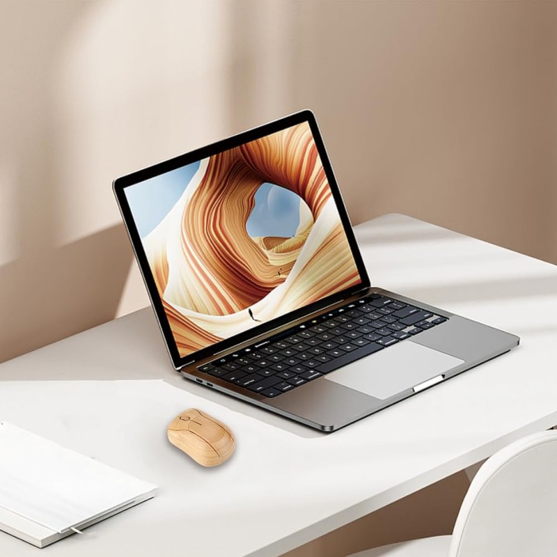 Joyzan Wireless Optical Bamboo Mouse Silent Mouse Wireless Computer Mouse