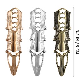 Beaupretty Men's Ankle Joint Full Finger Gothic Hinge Rings Punk Ring Adjustable Activity Rings Cosplay Costume Accessories 3 Pieces (Random Colour), Bamboo