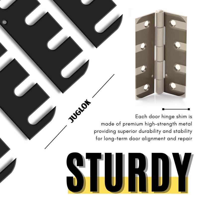 Heavy Duty Door Hinge Shims 12 Pack, High-Strength Metal Hinge