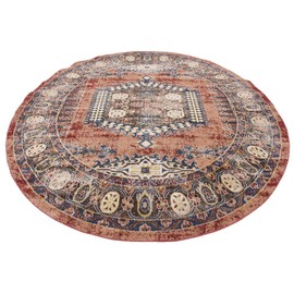 Unique Loom Utopia Collection Traditional Geometric Tribal Warm Tones Terracotta Round Rug (8' 0 x 8' 0)