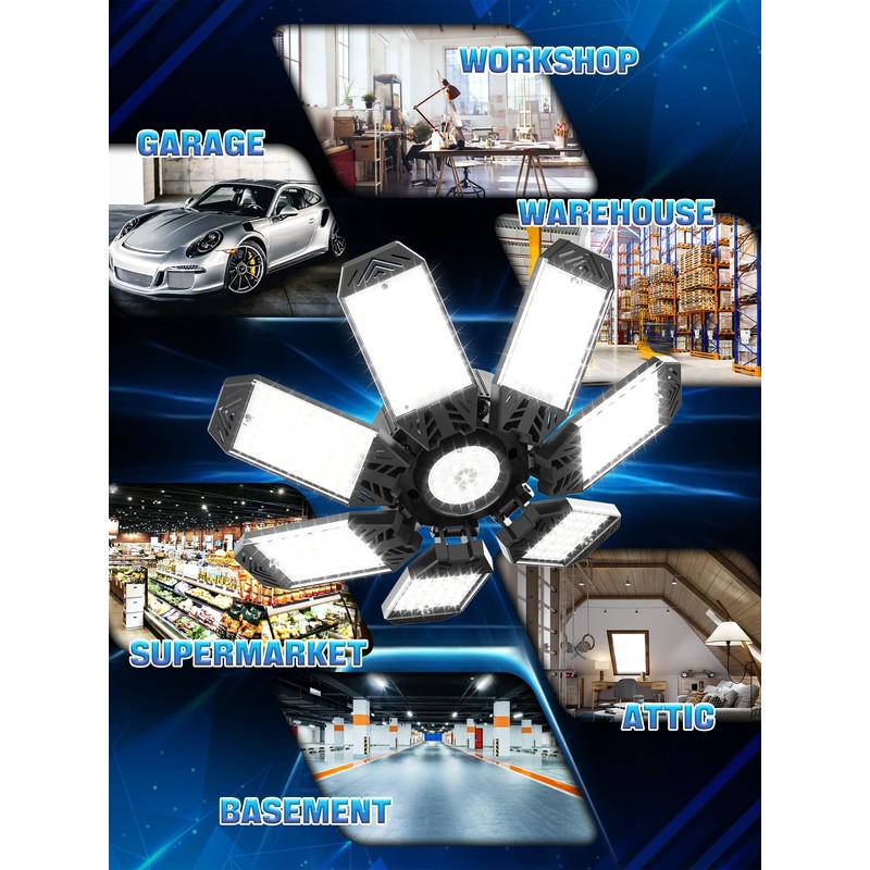 HAPYLUMI LED Garage Light 200W, 4 Pack 20000LM Super Bright