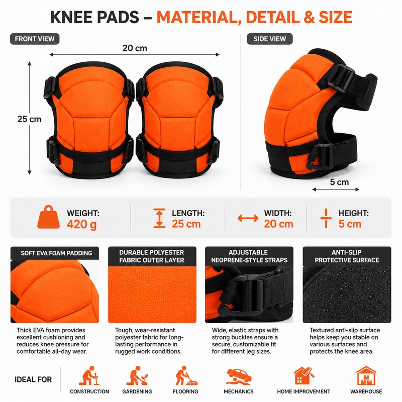 Garden Knee Pads for Kneeling Comfort – Foam Padded Non-Slip