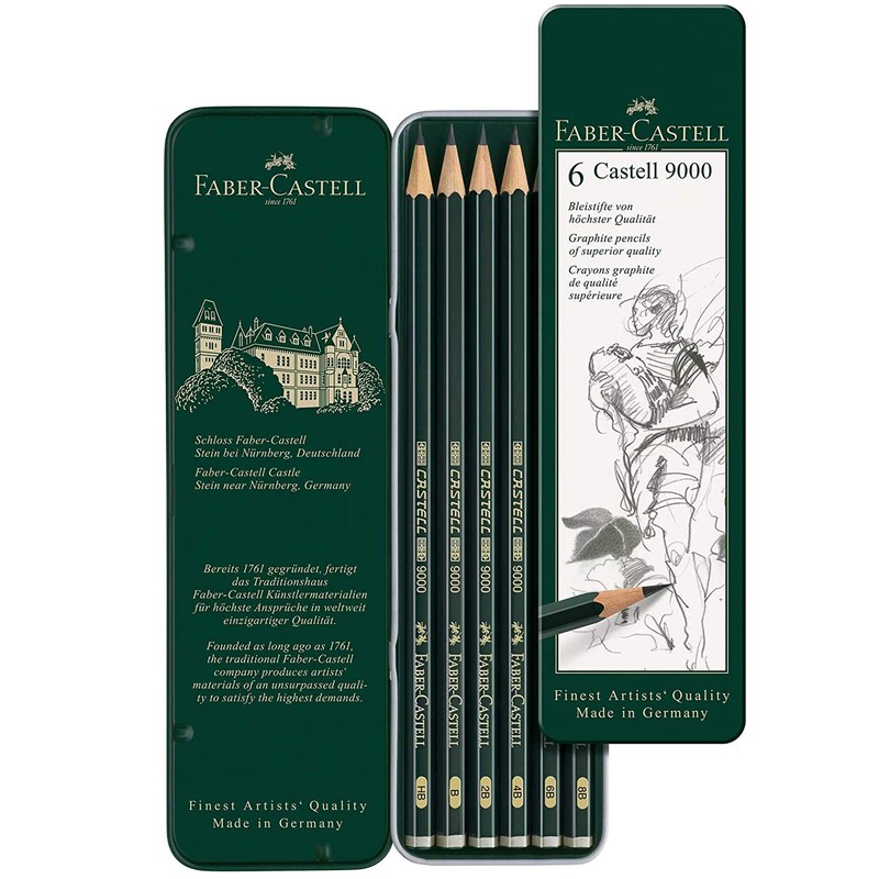 FABER-CASTELL 119063 Set of 6 Castell 9000 Graphite Pencils in