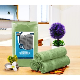 Utopia Towels Utopia Towels Sage Green Salon Towels, Pack of 24 (Not Bleach Proof, 16 x 27 Inches) Highly Absorbent Towels for Hand, Gym, Beauty, Hair, Spa, and Home Hair Care