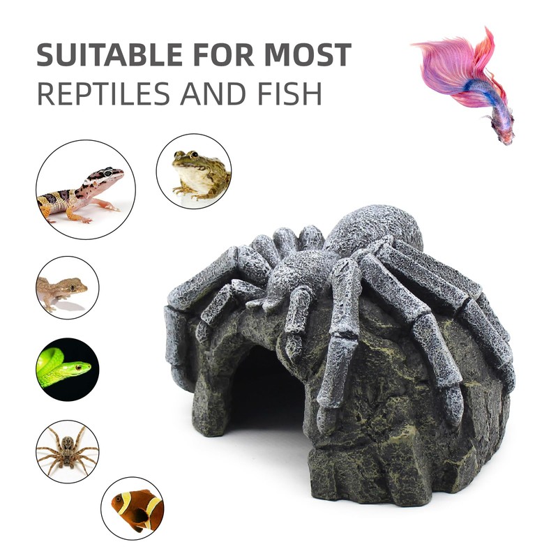 Reptile Rock Cave Hideouts Terrarium Habitat Decor Gecko Tank Accessories