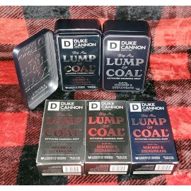 Duke Cannon New DUKE CANNON Big Ass Lump Of Coal Charcoal Soap (5) Bars (2 In Tins)