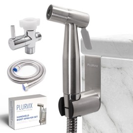 Plurvix Handheld Bidet Sprayer for Toilet – Adjustable Water Pressure, Stainless Steel Jet Spray Kit with Bidet Hose - Feminine Wash, Muslim Shower, Diaper Cleaning