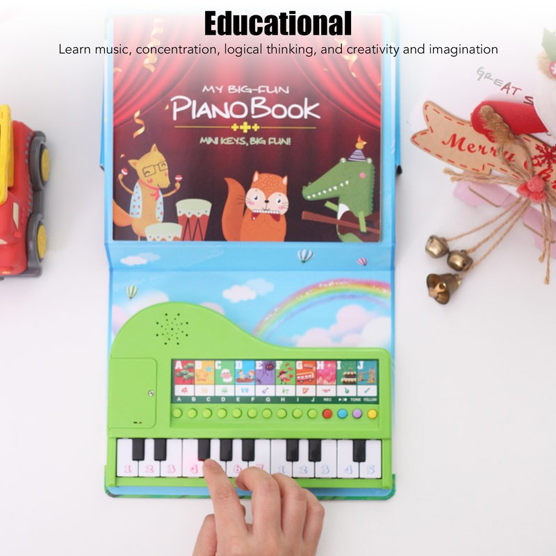 Piano Toy Book Educational Recording Function Kids Gift Toddler Musical