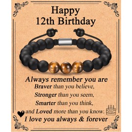EFVISD 12 Year Old Boy Birthday Gifts, 12th Birthday Gifts for Boys, Birthday Bracelet for Son Grandson Brother Nephew