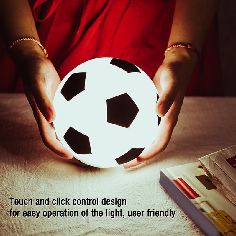 Touch Table Desk Lamp Creative Soccer Night Light Rechargeable Bedside