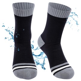 BBXWANG Unisex Waterproof Socks, Dark Grey-Black