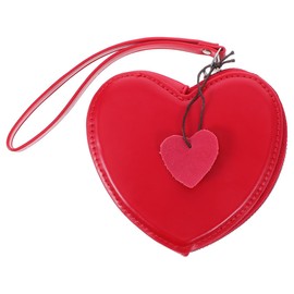 6 Pcs Love Coin Purse Toiletry Bag Portable Coin Bag Mini Cosmetic Bag Women Travel Accessories Cute Small Heart Shape Red Birthday Gift Miss Pu, red