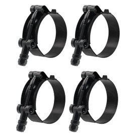 ISPINNER 4 Pack 1.75 Inch Stainless Steel T-Bolt Hose Clamps, Clamp Range 51-59mm for 1.75" Hose ID (Black)