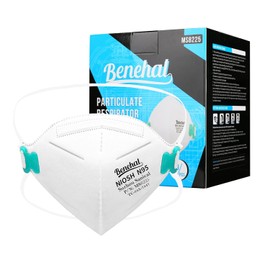 benehal NIOSH Approved N95 Mask Particulate Respirators, N95 Respirator Mask 20 Pack, Dust Proof, Breathable & Comfortable Face Mask for Construction, Individually Wrapped,White