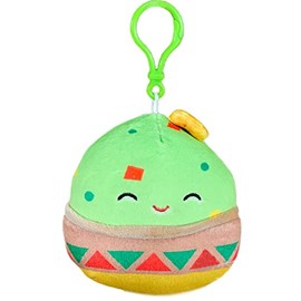 Squishmallow Oficial Kellytoy Food Squad Plush Dessert Collectible Soft Plush Animal (Green/Brown/Red, Gideon Guacamole, 3.5 Inch Clip)