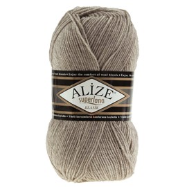 Alize Super Lana Klasik 25% Wool 100g Knitting Yarn # 207 Light Brown