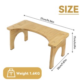 XHYASD Bamboo Toilet Stool, Natural Toilet Stool with Non-Slip Pads, Ergonomic Toilet Stool for Bathroom, Toilet Stool for Fights Constipation, Bloating, Comfortable Excretion