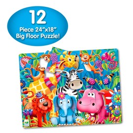 The Learning Journey My First Big Floor Puzzle - Jungle Friends - 12-Piece Toddler Puzzle (2 x 1.5 feet) - Educational Gifts for Boys & Girls Ages 2 and Up, Multi
