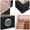 Cigar Humidor, Spanish Cedar Wood Cigar Desktop Box, Glass Top