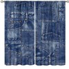 ZhiRain Jeans Pocket Fashion Background Curtains Denim Blue Indigo Grunge