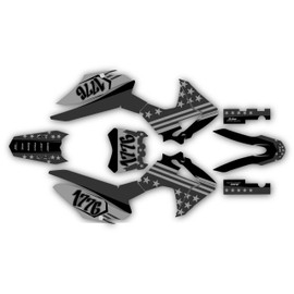 Kalair GFX Graphics Kit for Honda CRF125F (2013-2018) Usa Series Smoke 09 Mil - Dirt bike Custom Racing Graphics Decals Stickers Kit, no-plastics