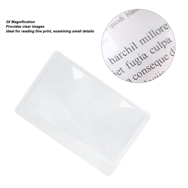 20 Sheet Credit Card Size 3X Magnifiers Portable Transparent Pocket