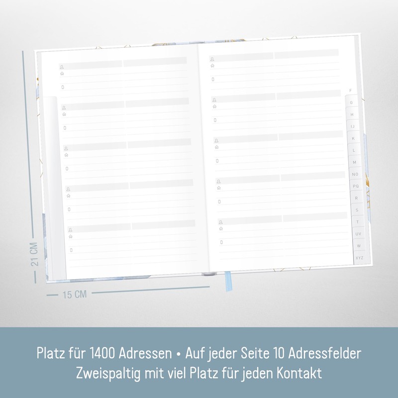 paper&you® A5 Address Book with Index A-Z [Time to Grow]