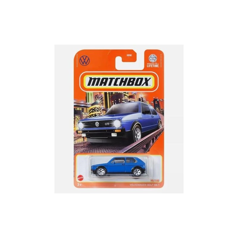 Matchbox Volkswagen Golf MK1 95/100 1:64 Scale Die-Cast Vehicle, Blue