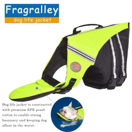 Dog Life Jacket, French Bulldog Life Vest for Swimming Boating, Dog Swim Vest with Chin Float and Rescue Handle, High Flotation Puppy Life Jackets (Chest Girth: 17" to 30", Weight: 17" to 28" LB)