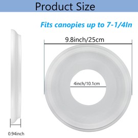 JNXQWE 2 Pieces Molded PU Ceiling Medallion,Ceiling Light Cover Plate,Hole Cover for Light Fixtures and Ceiling Fans, 9.8"OD x 4"ID x 0.94"P (Fits Canopies up to7-1/4"),White