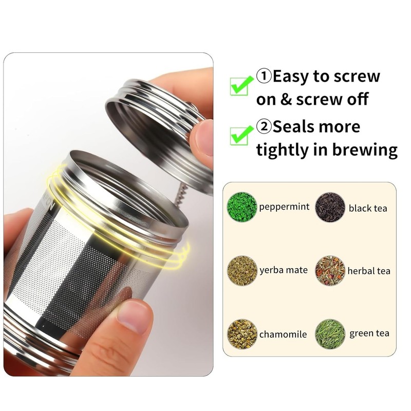 Loose Tea Steeper Extra Fine Mesh, Reusable Tea Infuser Metal,